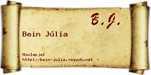 Bein Júlia névjegykártya