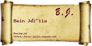 Bein Júlia névjegykártya